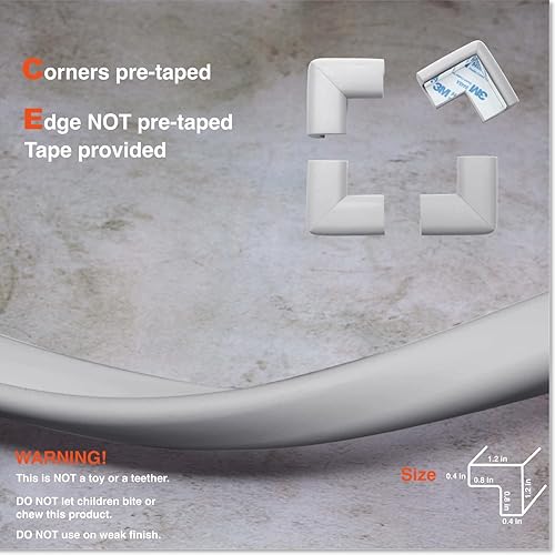 Miniatura 82 de Roving Cove "borde y Esquina Cojín de seguridad pre-taped esquinas; Premium childproofing Edge Corner Guardia – Niño seguridad seguridad en el hogar
