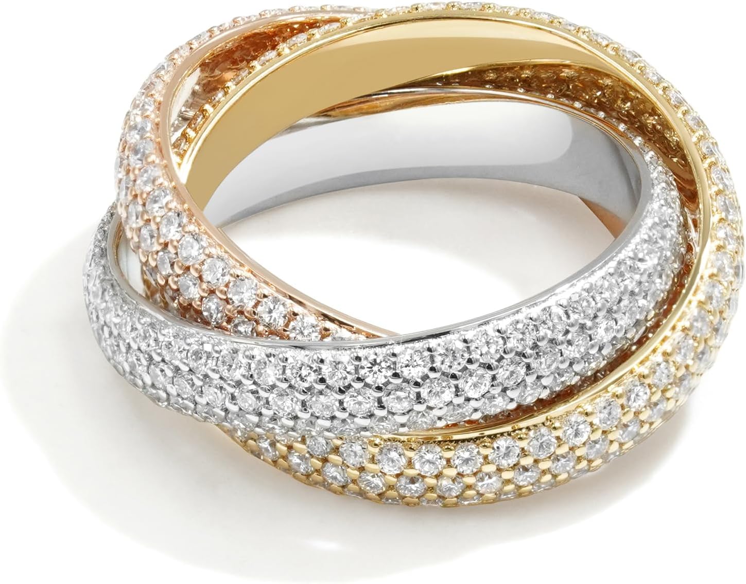 [JEWELRY TAKEDA]トリニティブリリアンスリング シルバー925 ジルコニア 3カラー パヴェ（イエロー・ピンク・ホワイ