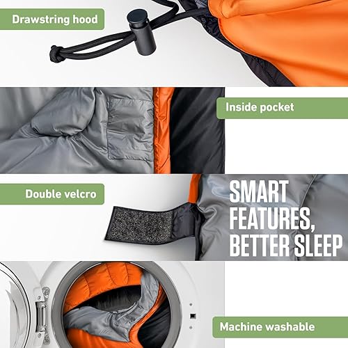 Miniatura 5 de VENTURE 4TH Backpacking Sleeping Bag – XXL, Double and Single Sizes - Lightweight Warm & Cold Weather Sleeping Bags for Adults, Kids & Couples