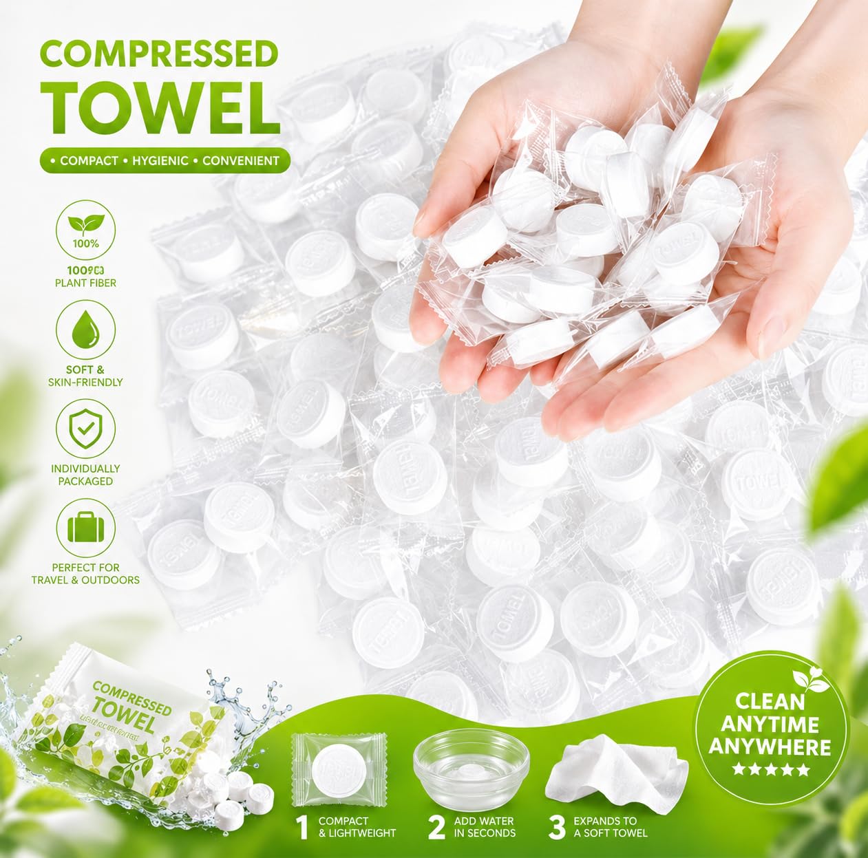 Coin Tissue Paper, Soft Napkin Disposable Compressed Towel For Face Traveling-image-25