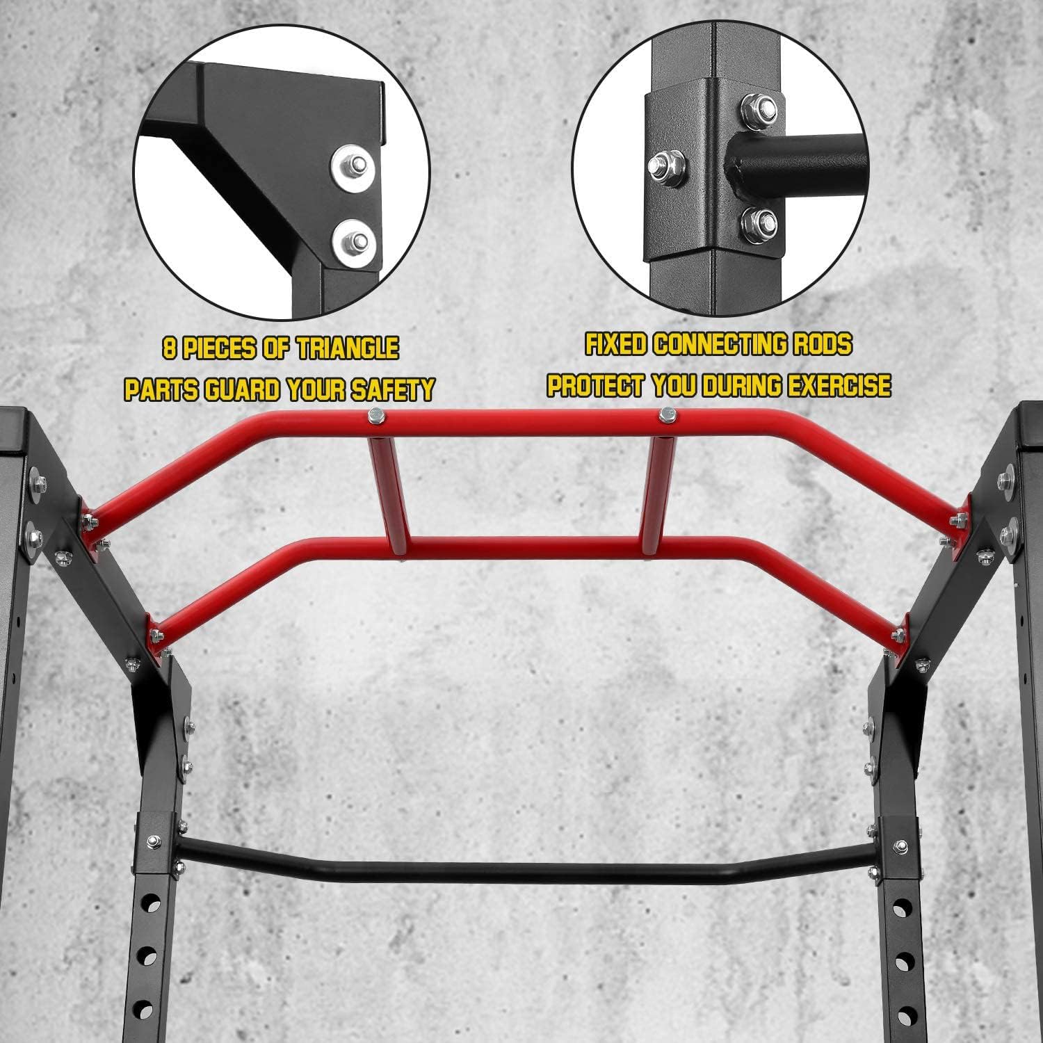 Vitalmeter Power Cage Squat Rack Cage 19-Level Adjustable with J-Hooks Heavy Duty for 1000 Lb. Capacity Olympic for Barbell Weight Lifting Squat Stand Push ups Pull ups Exercise Power Cage : Sports & Outdoors