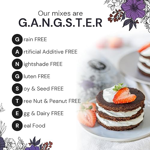 Miniatura 4 de eat G.A.N.G.S.T.E.R. Mezcla para pastel y muffins de chocolate oscuro con notas de malvavisco, mezcla para hornear apta para alergias, sin granos,