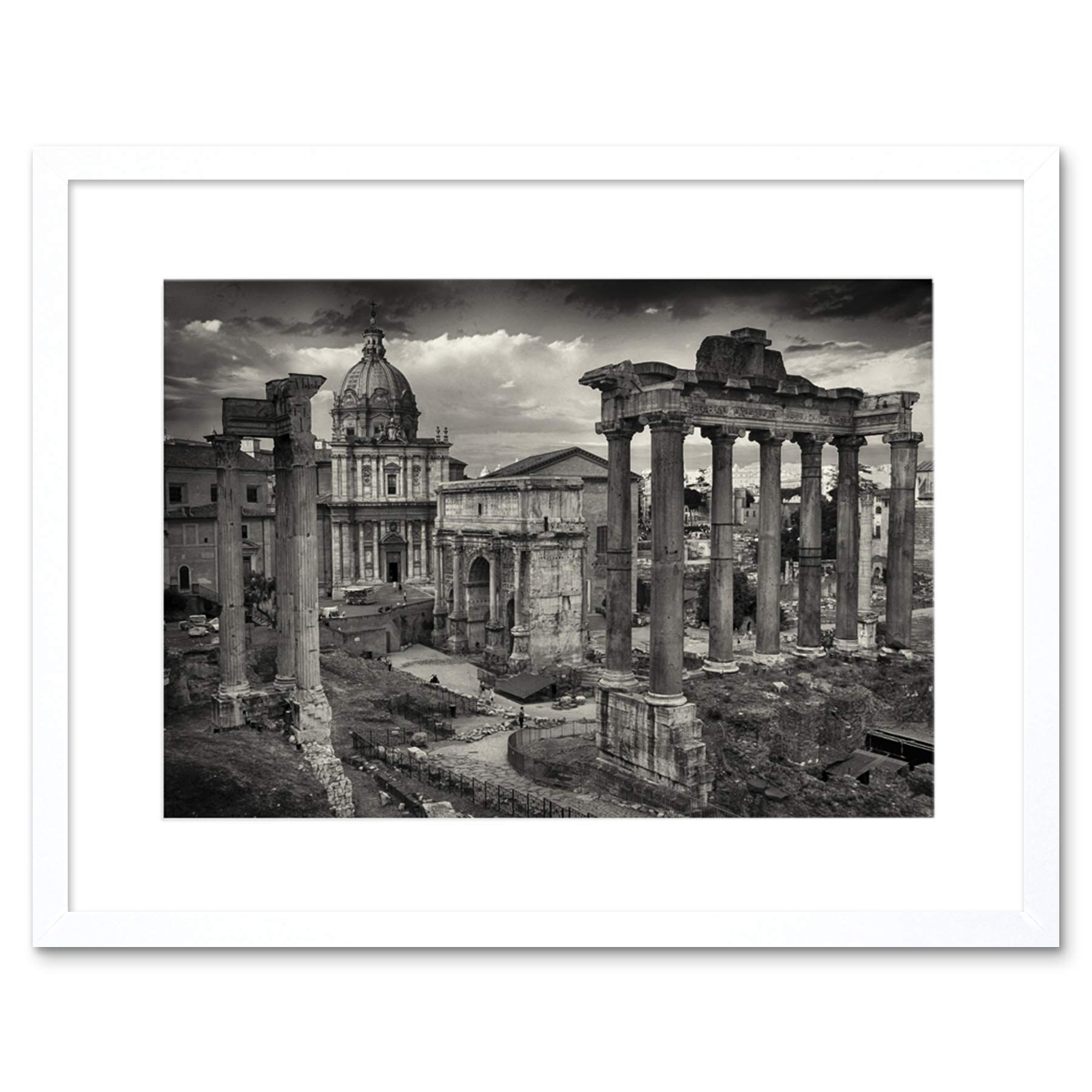 Wee Blue Coo Photo Cityscape Rome Italy Roman Forum Ruins Framed Wall Art Print