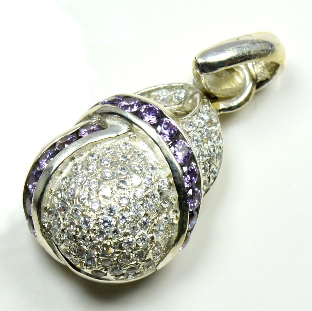 Cubic Zircon Blue Pendant Necklace for Women Sterling Silver Fashion Locket Necklace