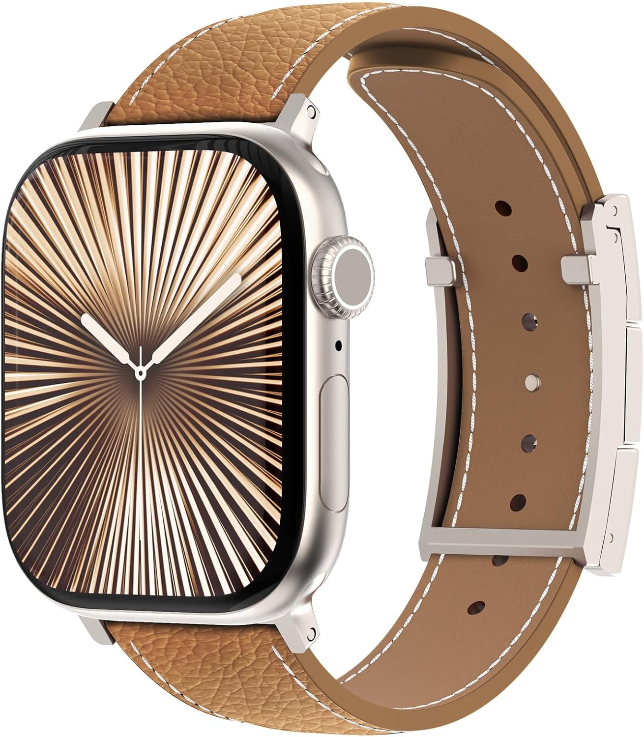 CHANCHY Leather Magnetic Watch Band Compatible with Apple Watch Bands 40mm 38mm 41mm 42mm 44mm 45mm 46mm, Top Grain Leather Dressy Band for Women Men iWatch Ultra SE3 Series 11/10/9/8/7/6/5/4/3/2/1 - Image 2