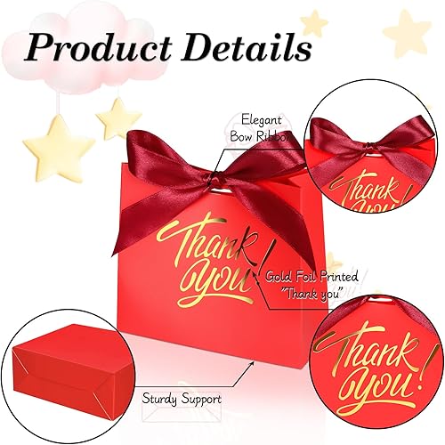 Miniatura 3 de DOYIDE Paquete de 60 pequeñas bolsas de regalo de agradecimiento, 4.5 x 1.8 x 3.9 pulgadas, cajas de regalo de fiesta con cinta de lazo, pequeñas