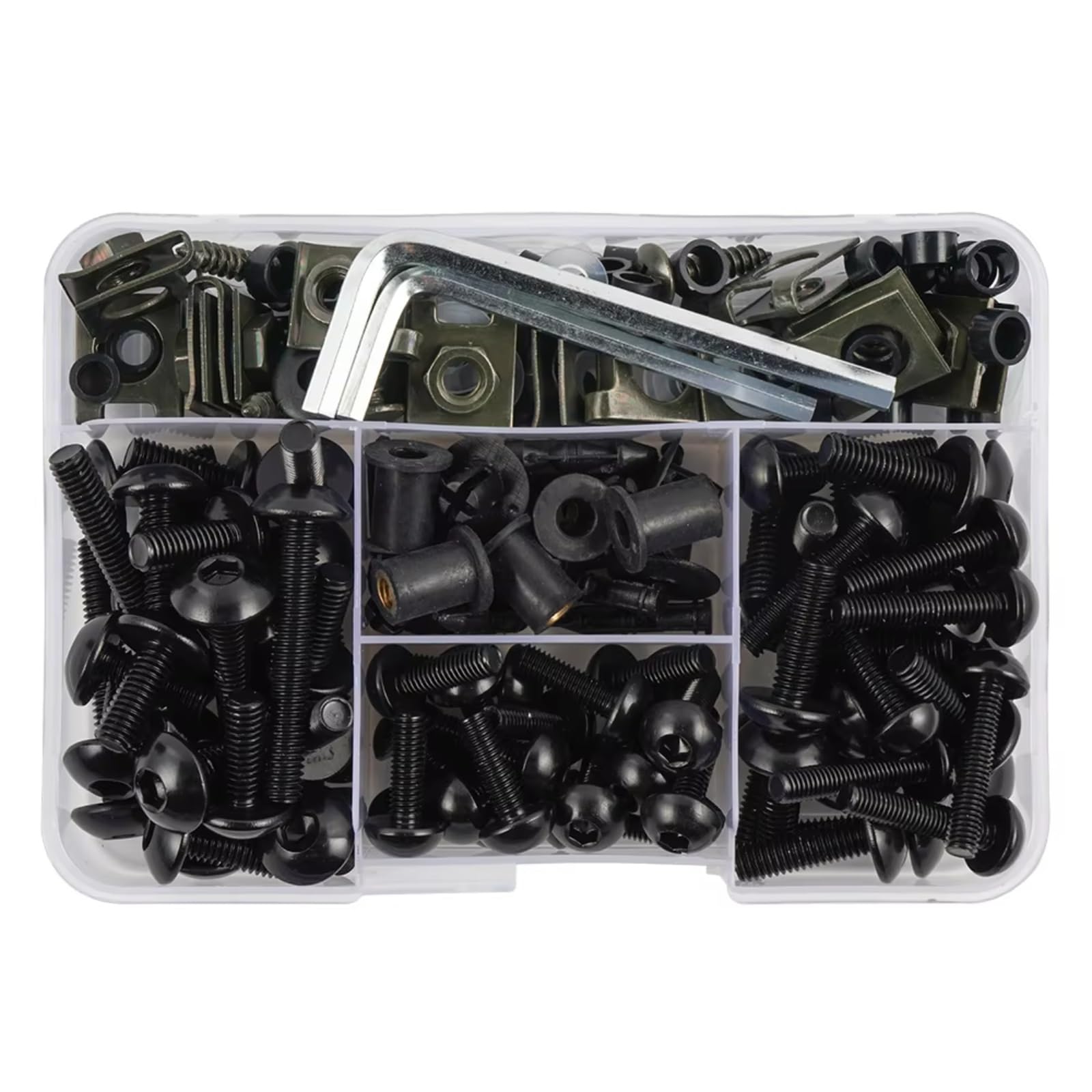 Moto Vite Bullone Compatibile Con R125 Per R15 Per R25 190 Pezzi Accessori Moto Kit Di Viti Per Clip Di Fissaggio A Vite Carenatura(Black)