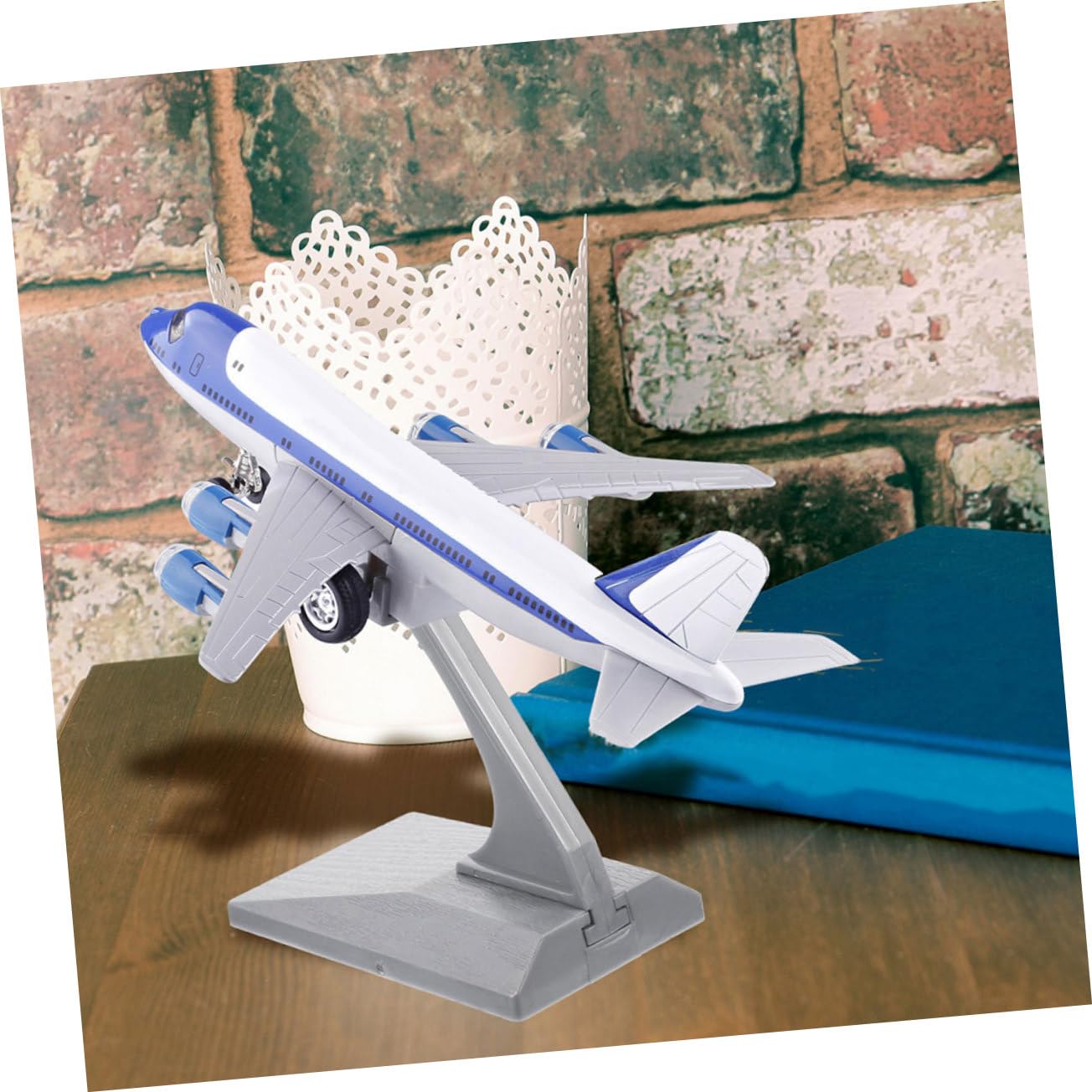 FINGERINSPIRE 4 set di espositori in plastica per modellini aerei, colore grigio, staccabile, universale, modello di aereo, nessun modello di aeroplano, supporto per mostre per blocchi da costruzione