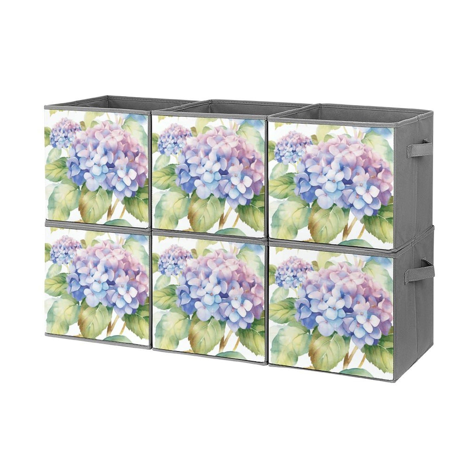 Boîtes de rangement pliables Hortensia aquarelle pour vêtements et placards