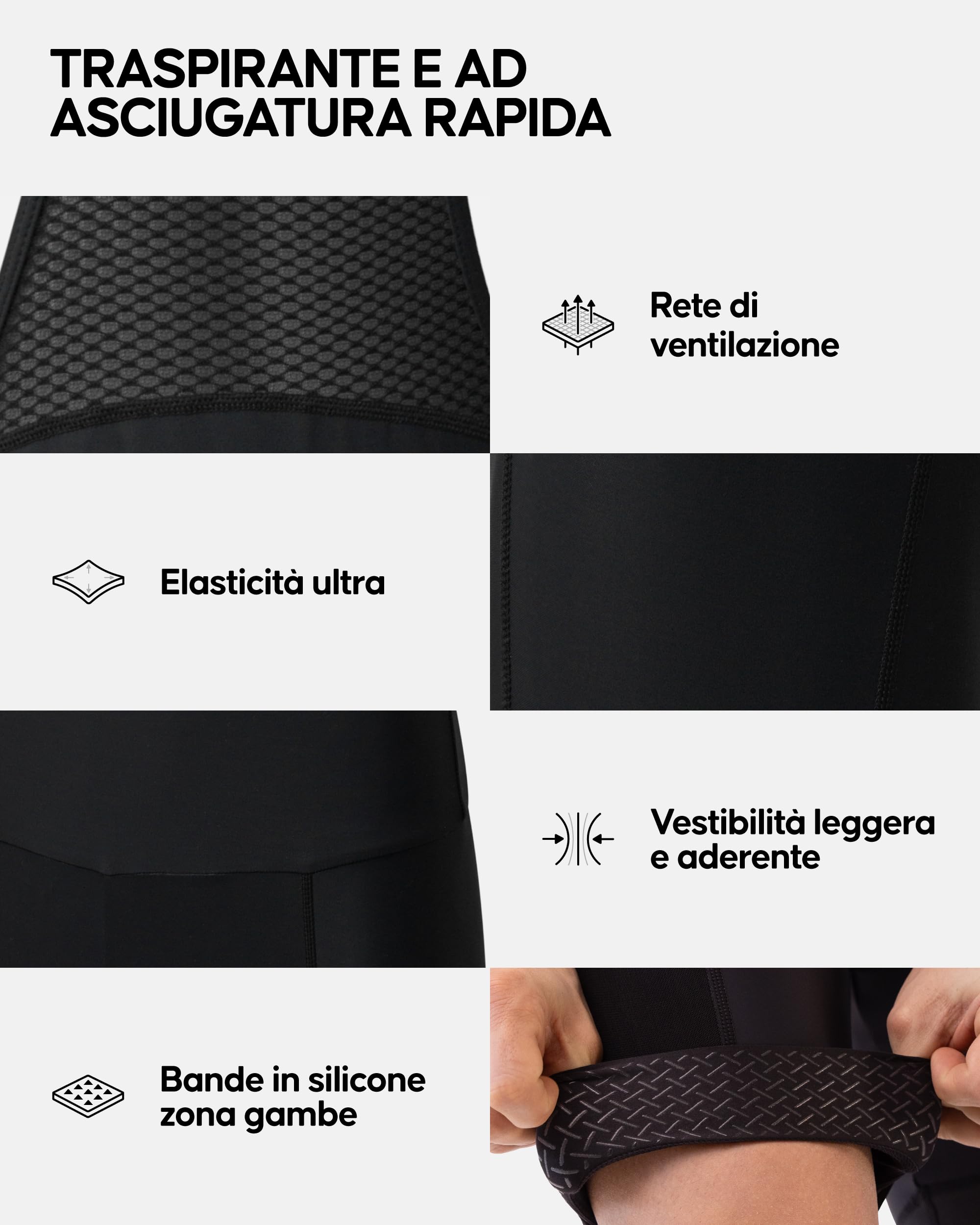 DANISH ENDURANCE Salopette da Ciclismo, Fondello con Imbottitura 3D in Camoscio, Pettorina e Pantaloncini, Quick Dry, Uomo
