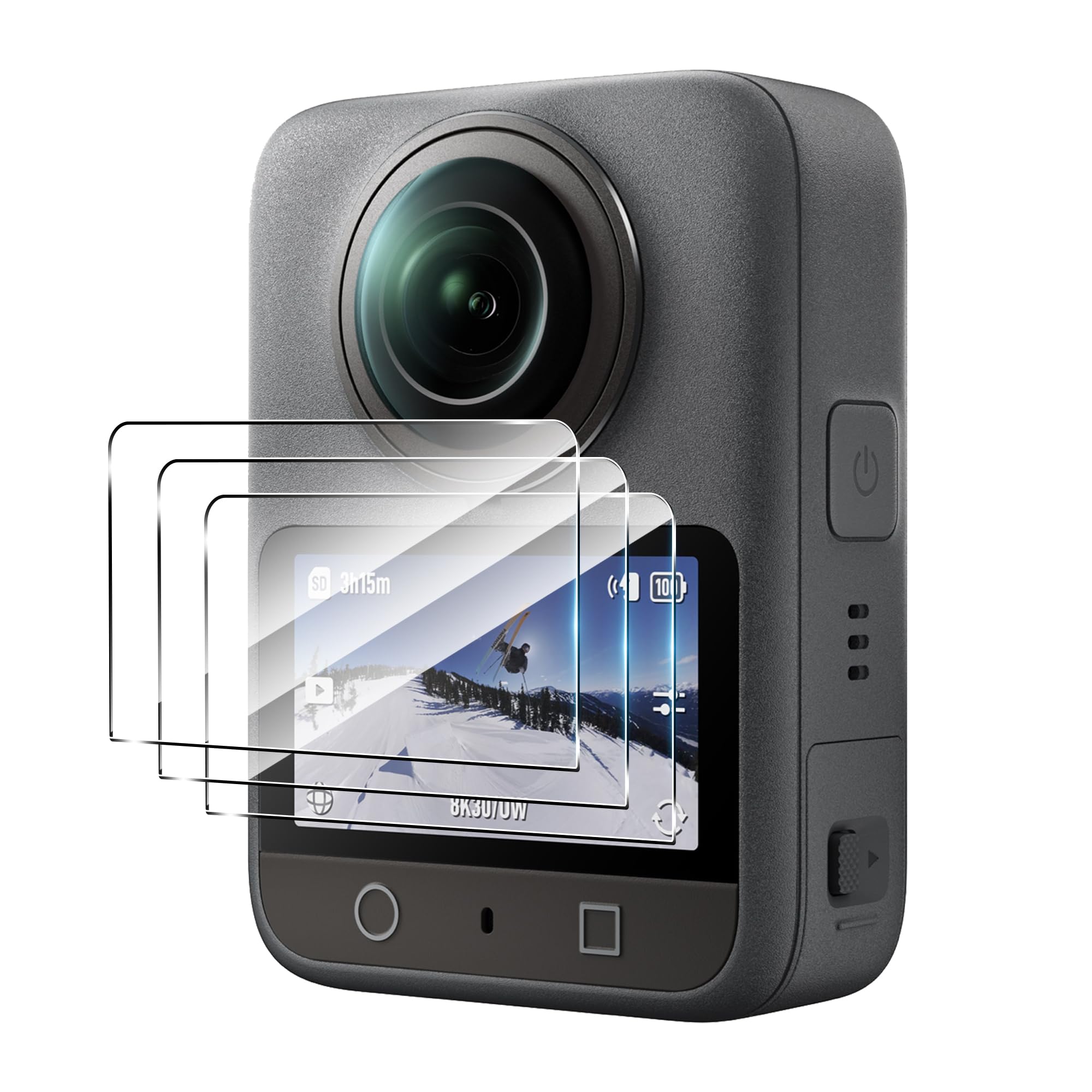 Set Protezione Per Fotocamera OSMO 360: 2 Pellicole Vetro Temperato + Copriobiettivo Silicone