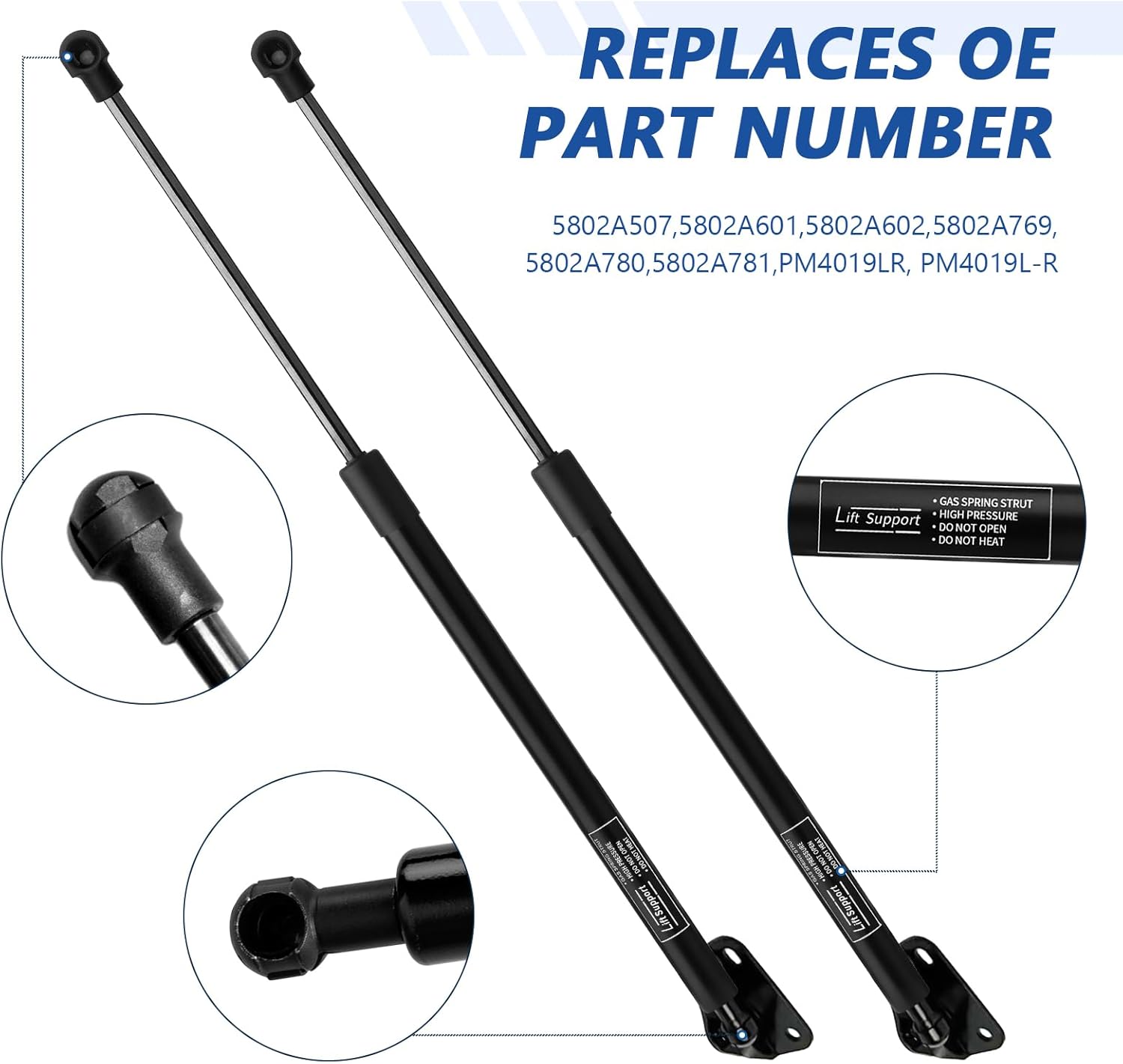 Tailgate Liftgate Lift Supports Compatible with Mitsubishi Outlander 2015 2016 2017 2018 2019 2020 2021 Trunk Hatch Spring Shocks Replaces PM4019LR 5802A780