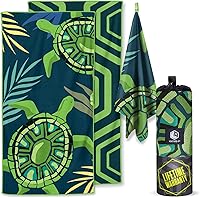 Vista 28 de VENTURE 4TH Toalla de playa de microfibra: secado rápido, compacta, libre de arena, absorbente, a prueba de arena y ligera - Perfecta para Turtle Bay