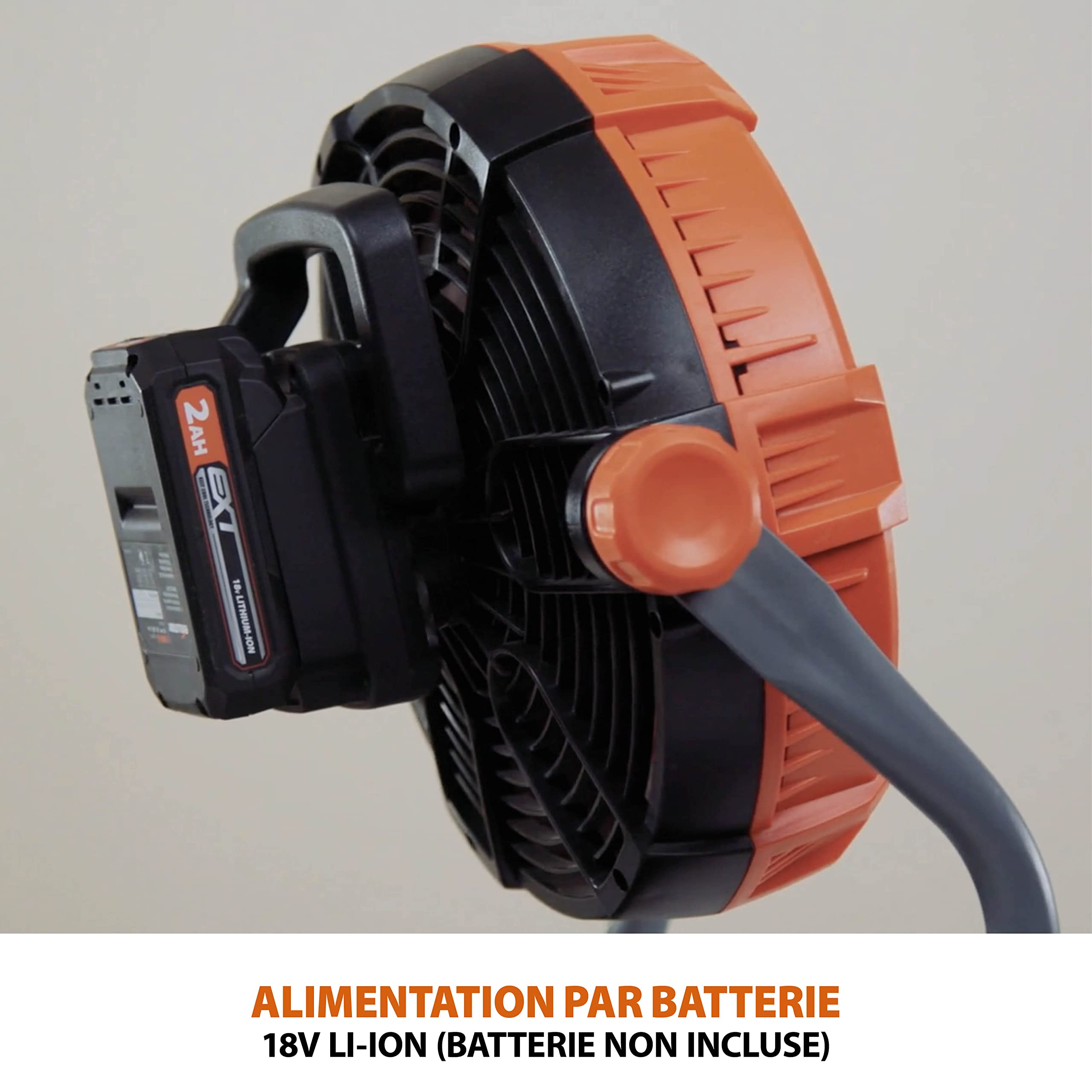Evolution Power Tools R240FAN-Li 240 mm - Ventilateur de travail portable sans fil - Rafraîchissement silencieux, compact, puissant? rotation réglable à 360⁰, 18 v Li-Ion. Batterie non incluse.