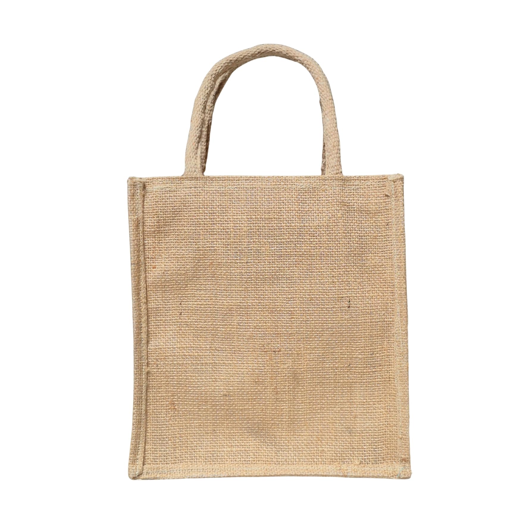 Anumala® Plain Jute Bag with Zipper | Laminated Inside | Eco-Friendly Reusable Grocery & Lunch Bag & Return Gifting | 10 x 11 Inch | Natural Brown | 5 Kg Capacity
