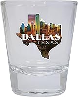 Vista 8 de Dallas Texas Design C Souvenir - Vaso de chupito redondo de 1.5 onzas, color rojo