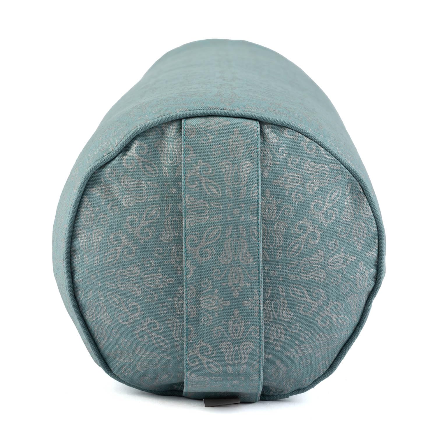 Bodhi Yoga Bolster Ø 23 cm | Maharaja Collection | Abnehmbarer & Waschbarer Bezug aus 100% Baumwoll | Yogarolle mit Bio-Dinkelfüllung | Yogakissen für Restorative & Yin Yoga