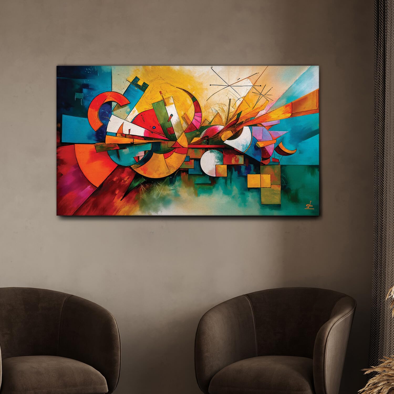 Giallobus - Quadro - 17 - Città astratta - Tela Canvas Telaio Standard - 140x80 - Pronto da appendere - Quadri moderni per la casa