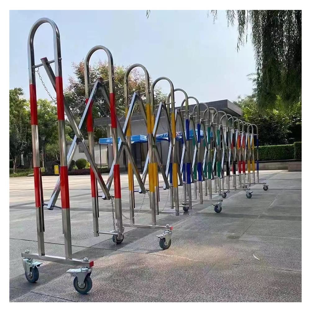 Expandable Mobile Barrier Traffic Barriers, Expandable Mobile Barricade - Expanding Safety Barrier Gate Stainless Steel Retractable Traffic Fence - Flexible Crowd Control Barriers,Multicolor-1.1X9M