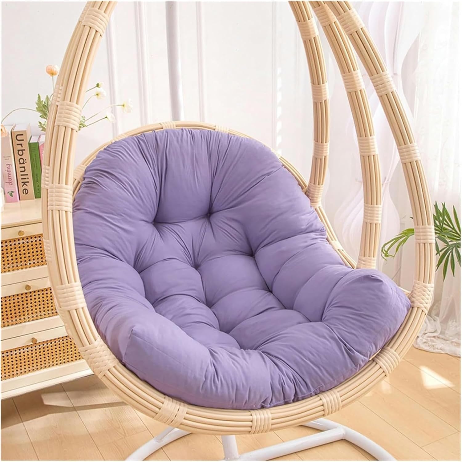 Egg Chair Cushions, Hanging Basket Chair Bench Cushion Pad with Backrest, Hammock Chair Swing Chair Seat Pad, Soft Recliner Mat(Style 2)