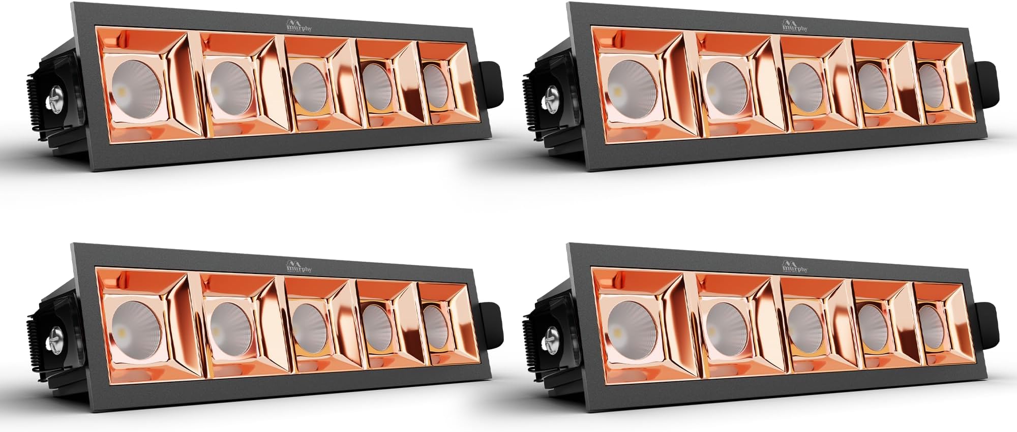 Murphy 10W Rose Gold Finish Square Laser LED Ceiling COB Spot, Focus, Down Ceiling Light, Ceiling Pop Light (Warm White, Pack of 4), with 2 Years Warranty