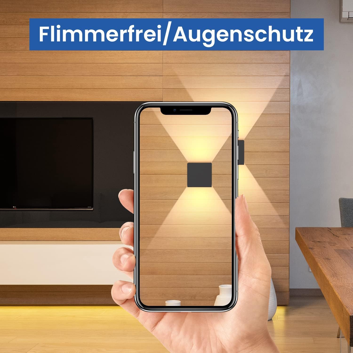 Homefire LED Wandleuchte Innen Wandlampe 4ER Außenwandleuchten Schwarz | Wandbeleuchtung Aussen 5W Aussenlampe Up Down Wandstrahler IP65 Außenbeleuchtung 3000K für Hauswand Treppenhaus Garten