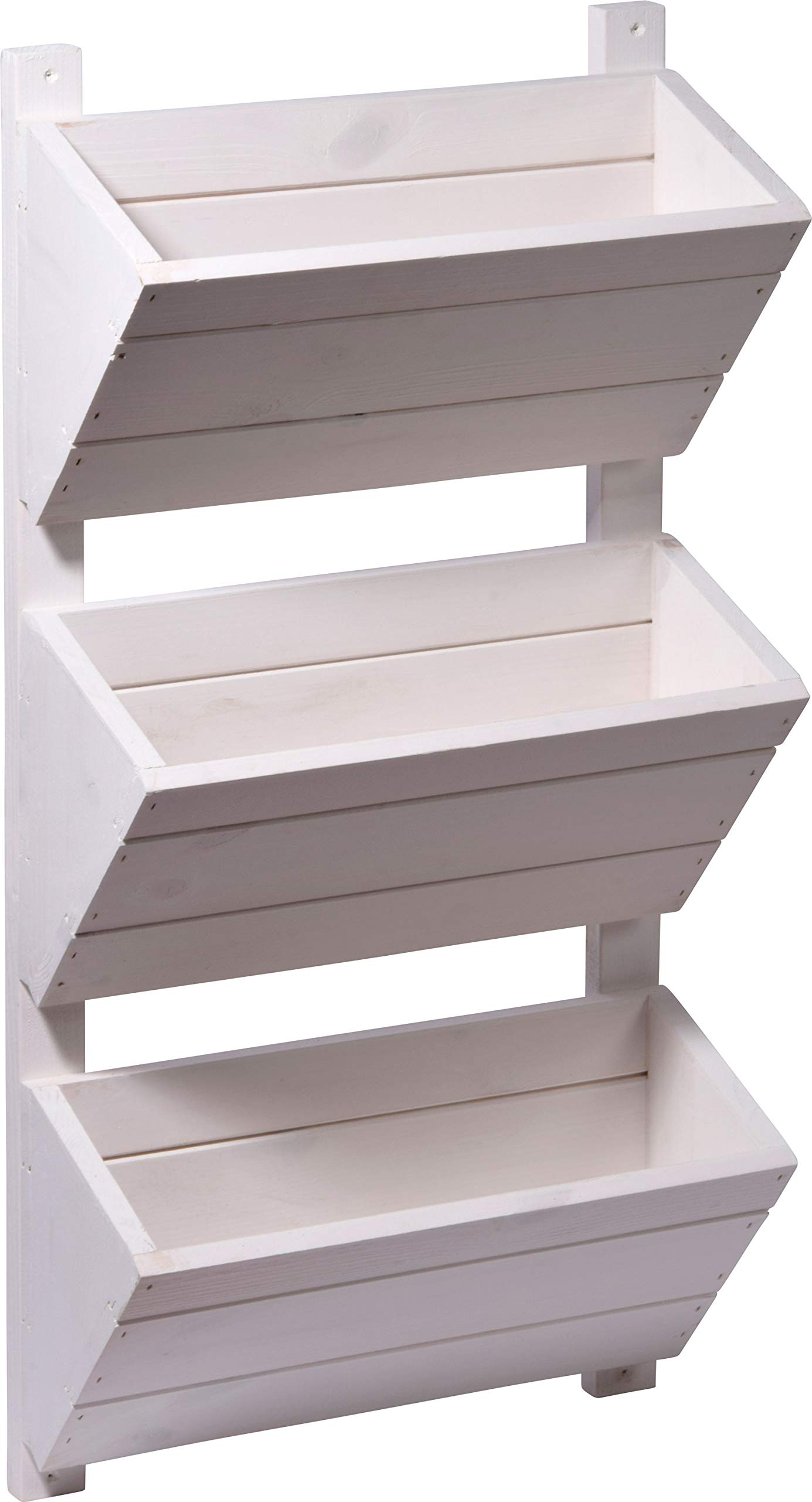dobar 58381FSCe - Macetero Vertical para Colgar en la Pared, 38 x 17,5 x 79 cm, Color Blanco