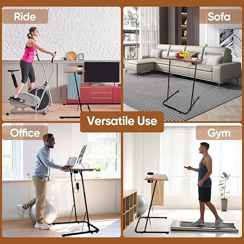 Miniatura 8 de Entrenador de bicicleta ajustable, escritorio portátil para bicicleta, estación de trabajo, mesa de pie para caminar, cinta de correr para ciclismo