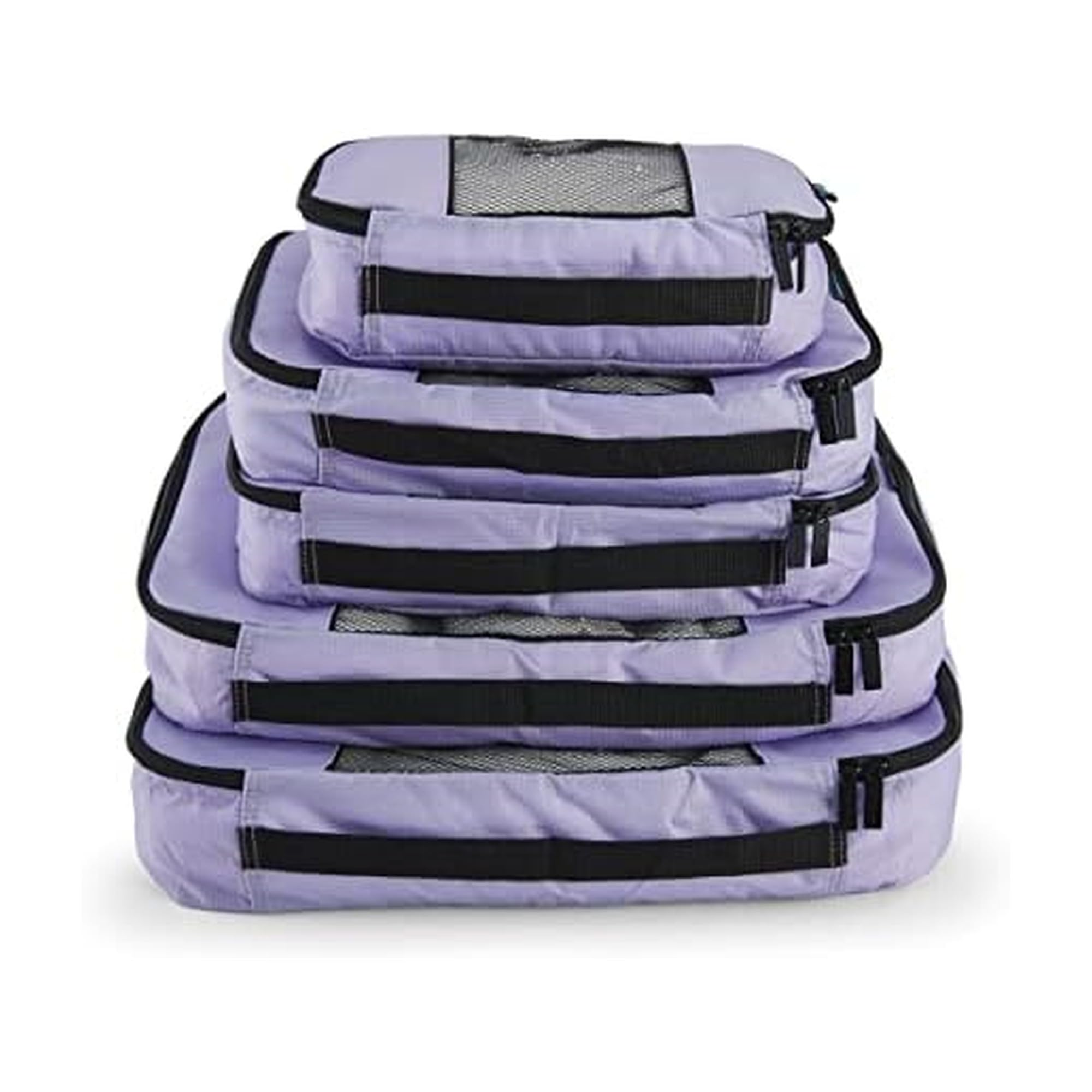 TravelWise Packing Cube System - Durable 5 Piece Weekender + Set (Lavender)