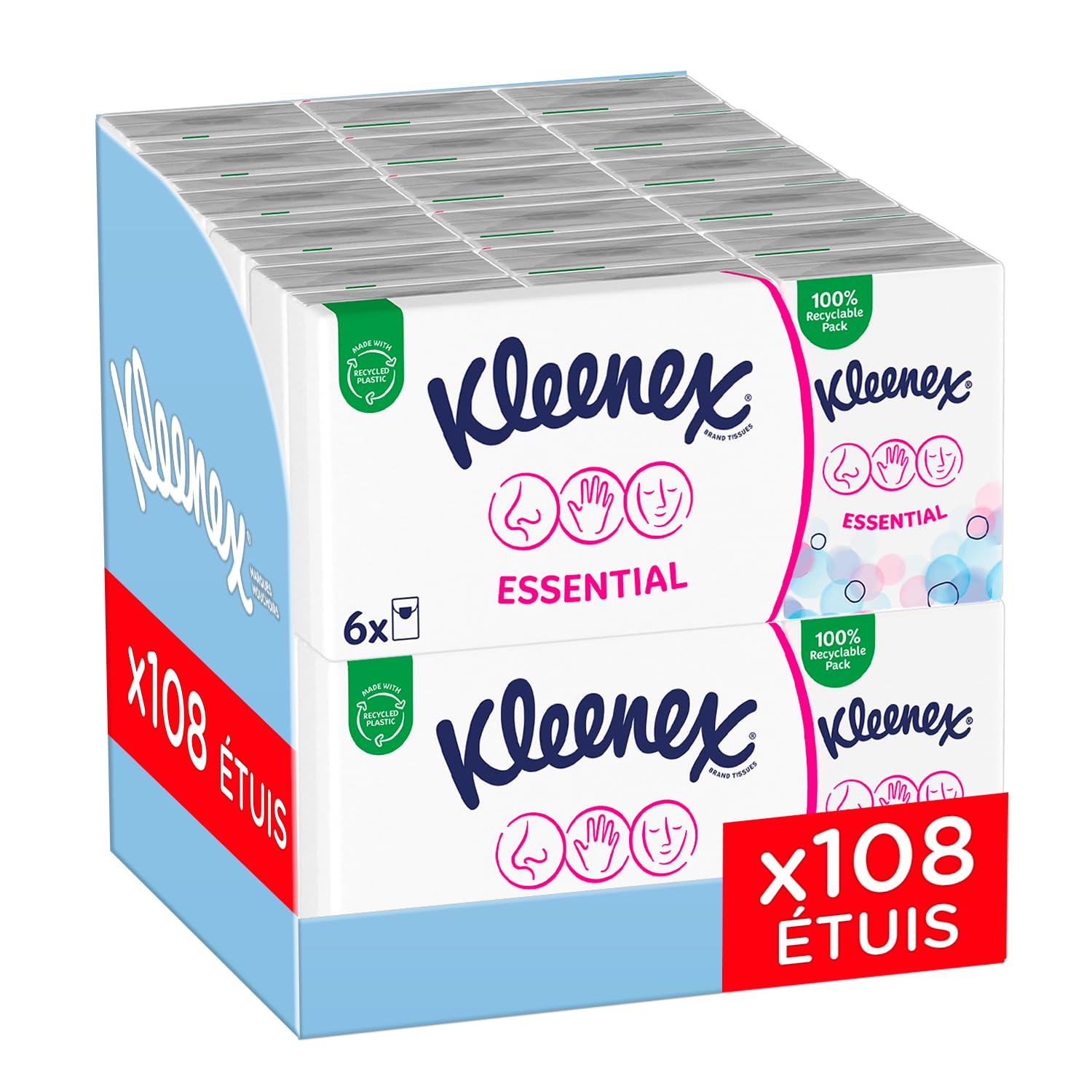 Mouchoirs Kleenex® Essential Étuis Mini P6 (x18)