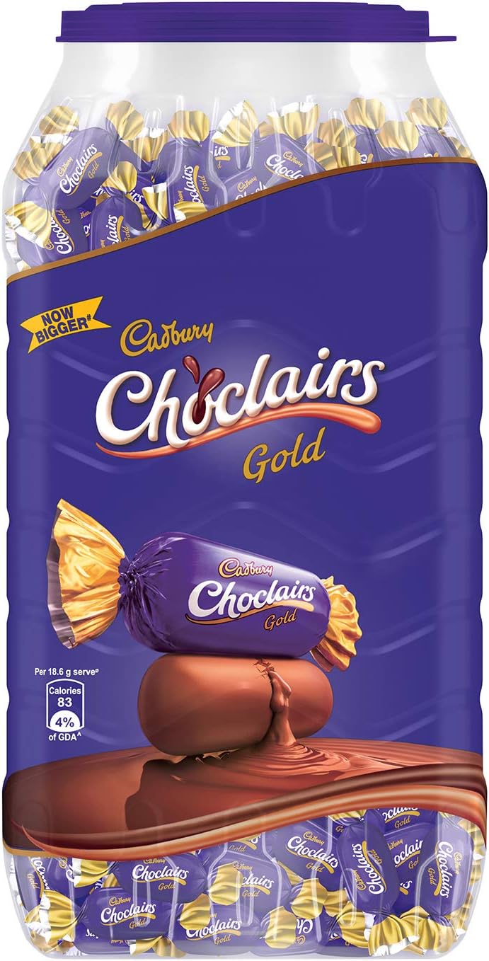 Cadbury Choclairs Gold 117 Candies, 725.4 Gram Jar