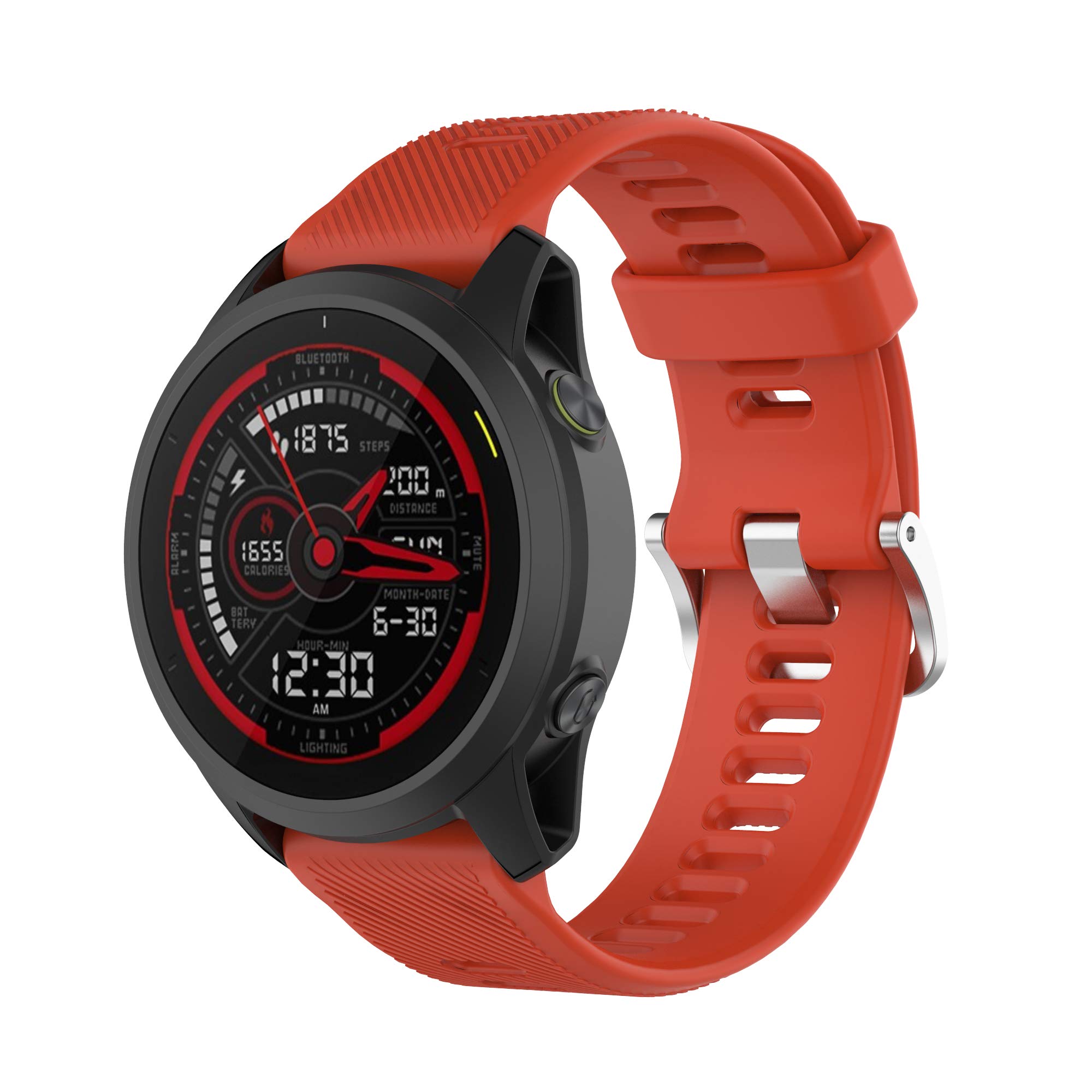 Image secondaire de Bracelet Sport en Silicone Rouge pour Garmin Forerunner 745 - Confort et Style