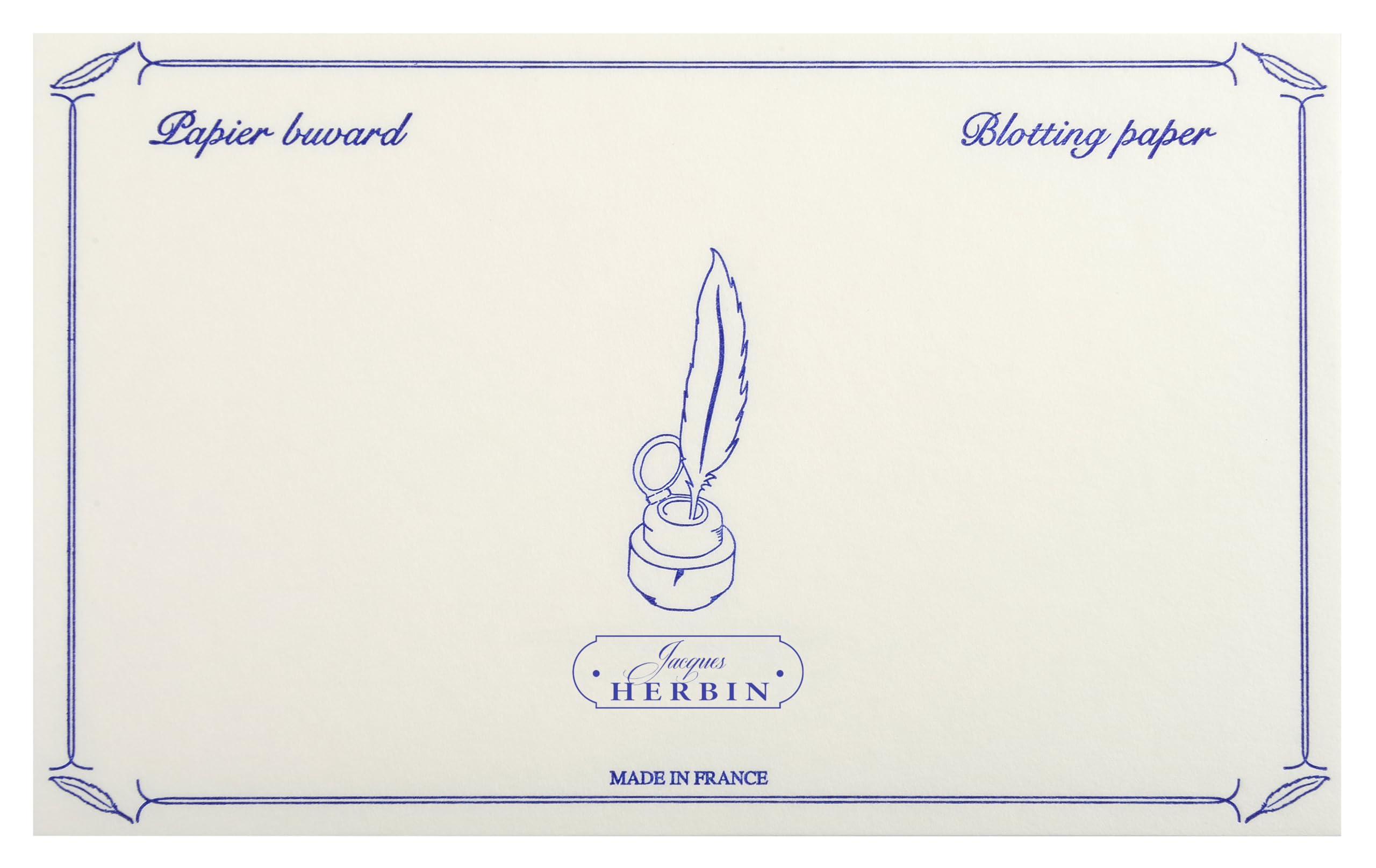 Jacques Herbin 25500T - One packet of 10 blotters - Format size 12x16 cm - Weight 240g - Blanc/ White colour - Creative - Calligraphy Tool - Writing - Drawing