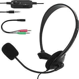 ヘッドセット 片耳 マイク リモコン付き ヘッドフォン ヘッドバンド サイズ調整可能 PS4対応