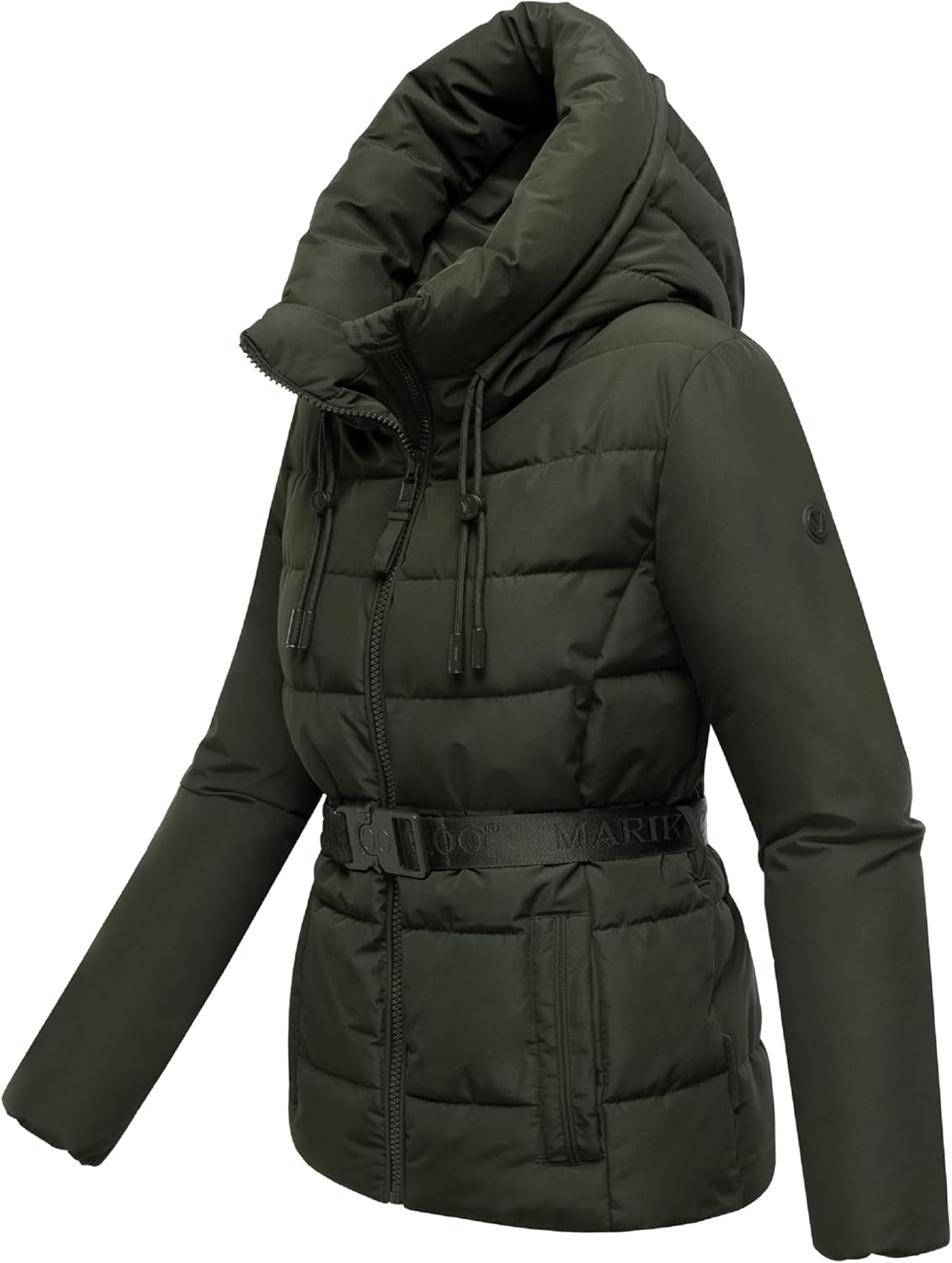 Marikoo Women’s Belted Puffer Jacket with Hood - Quilted Short Coat - Water-Repellent - Himee 16 S-3XL - Image 2