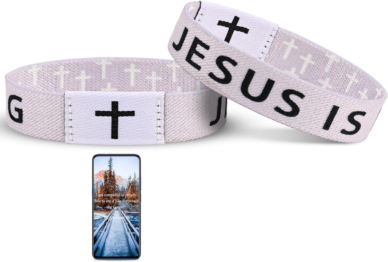 Daily Bible Verse Jesus is King Bracelet, Christian Jesus Wearable Bracelet Wristband for Women Men