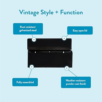 ARCHITECTURAL MAILBOXES Townhouse Galvanized Steel, Wall-Mount Mailbox, Black Small | Galvanized steel build for outside with weather-resistant outdoor construction and a rust-resistant powder-coat finish.