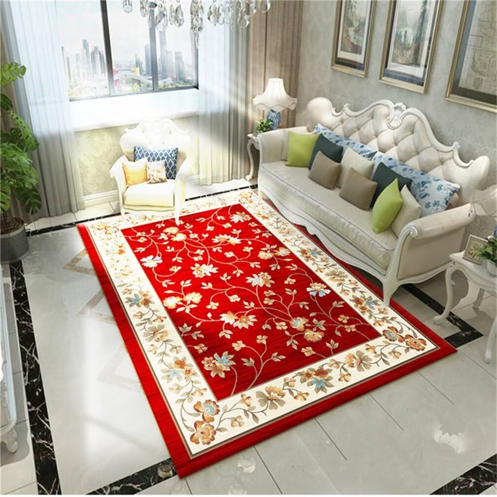 Chambre ado garçon tapis rouge lavable pour nettoyer facilement