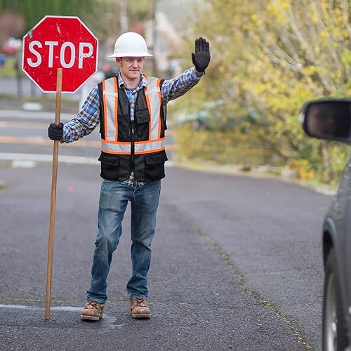 Vista 47 de KAYGO Safety Vest with Pockets - High Visibility Reflective Vest ANSI Class 2 Construction Vest Azul cielo,Amarillo,Naranja,Rosa,Negro - nuevo