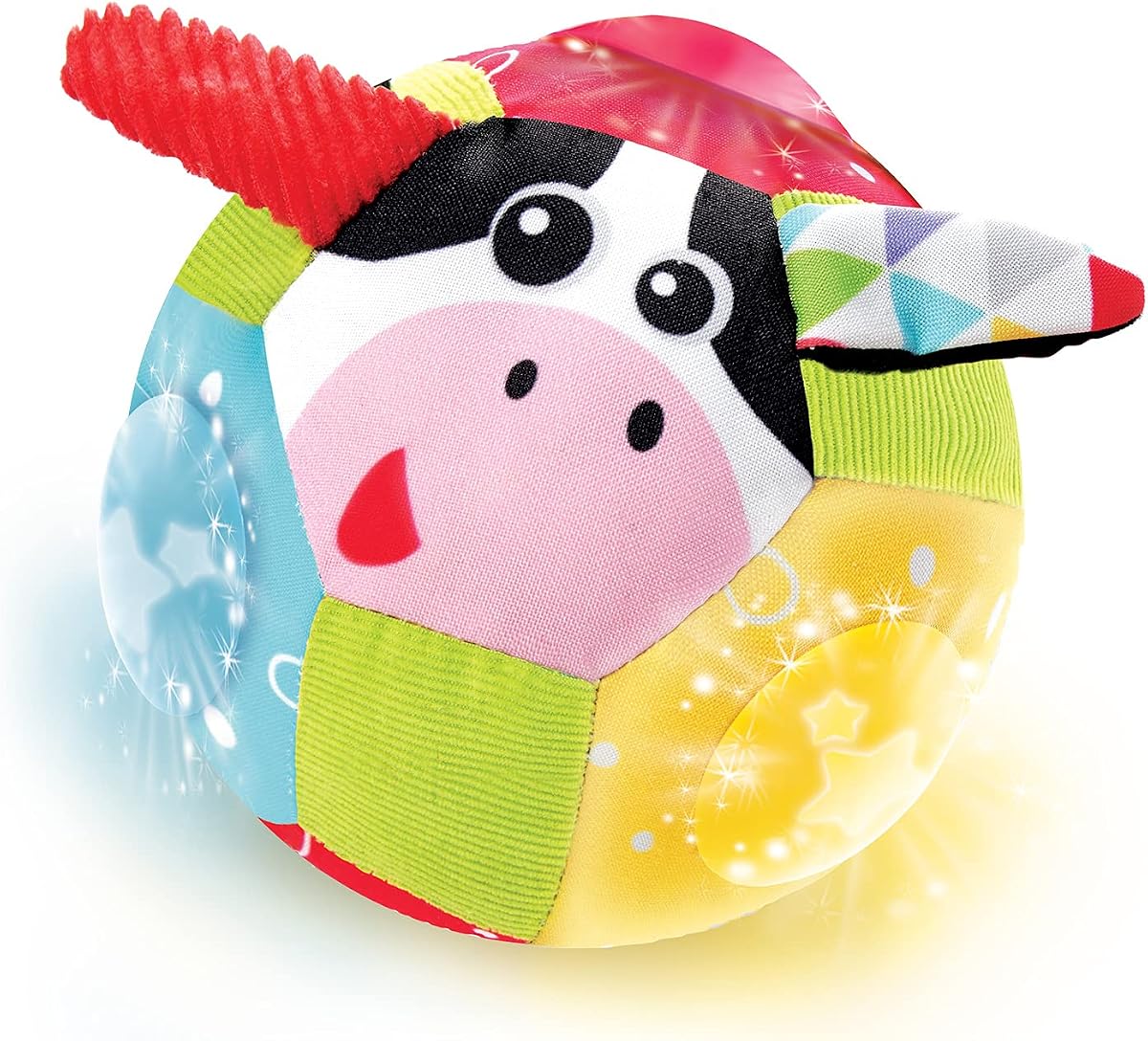 Yookidoo Baby Toys - Light Up Glow Plush Ball with Sounds - Lights N Music - Motion Activated Sensory Musical Stuffed Baby Toy Ball - Ages 3 Months +