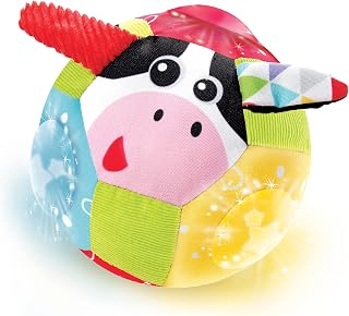 Yookidoo Baby Toys - Light Up Glow Plush Ball with Sounds - Lights N Music - Motion Activated Sensory Musical Stuffed Baby Toy Ball - Ages 3 Months +