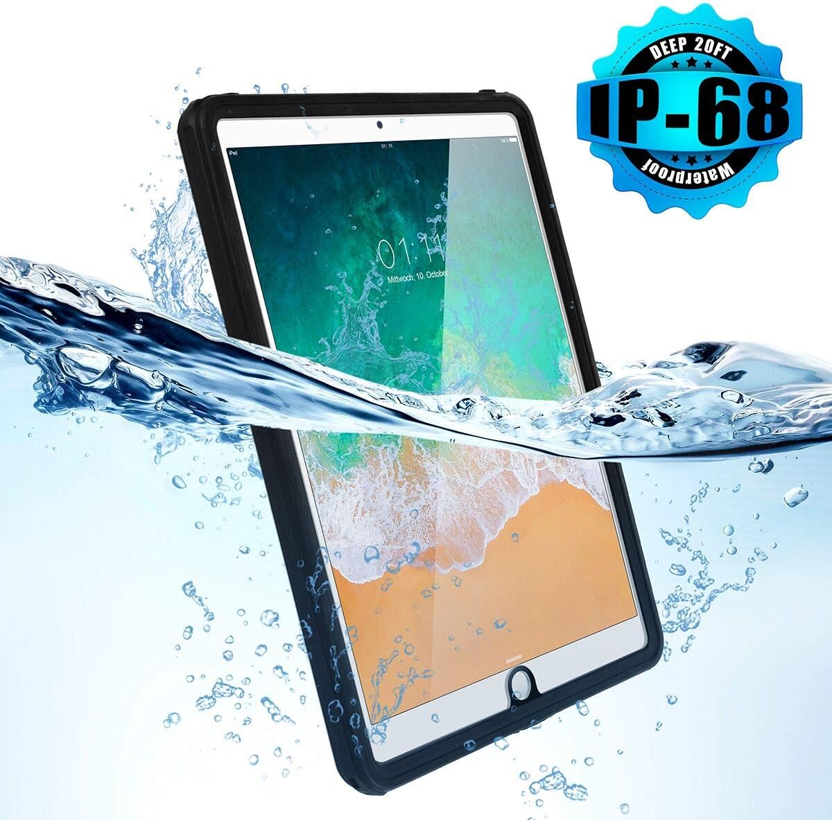 Blасk Frіdау - 40% оƒƒ iPad 9.7 inch 2017/2018 Waterproof Case,AICase IP68 Waterproof 360 Degree All Round Protective Ultra Slim Thin Dust/Snow Proof with Lanyard Shockproof Case for Apple iPad 5th 6th Generation