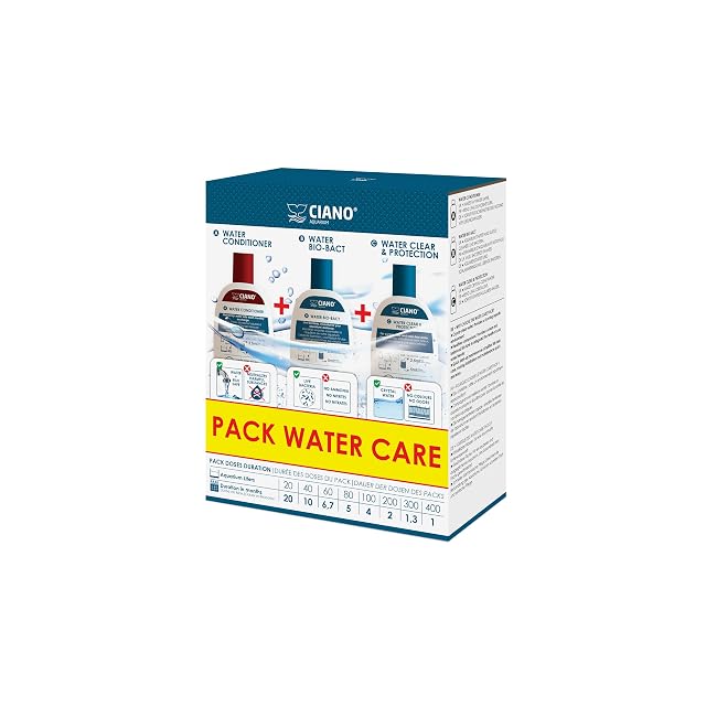 CIANO, Pack Water Care - Mantenimiento Acuario - 3 Botellas - Acondicionador, Agua del Grifo Segura