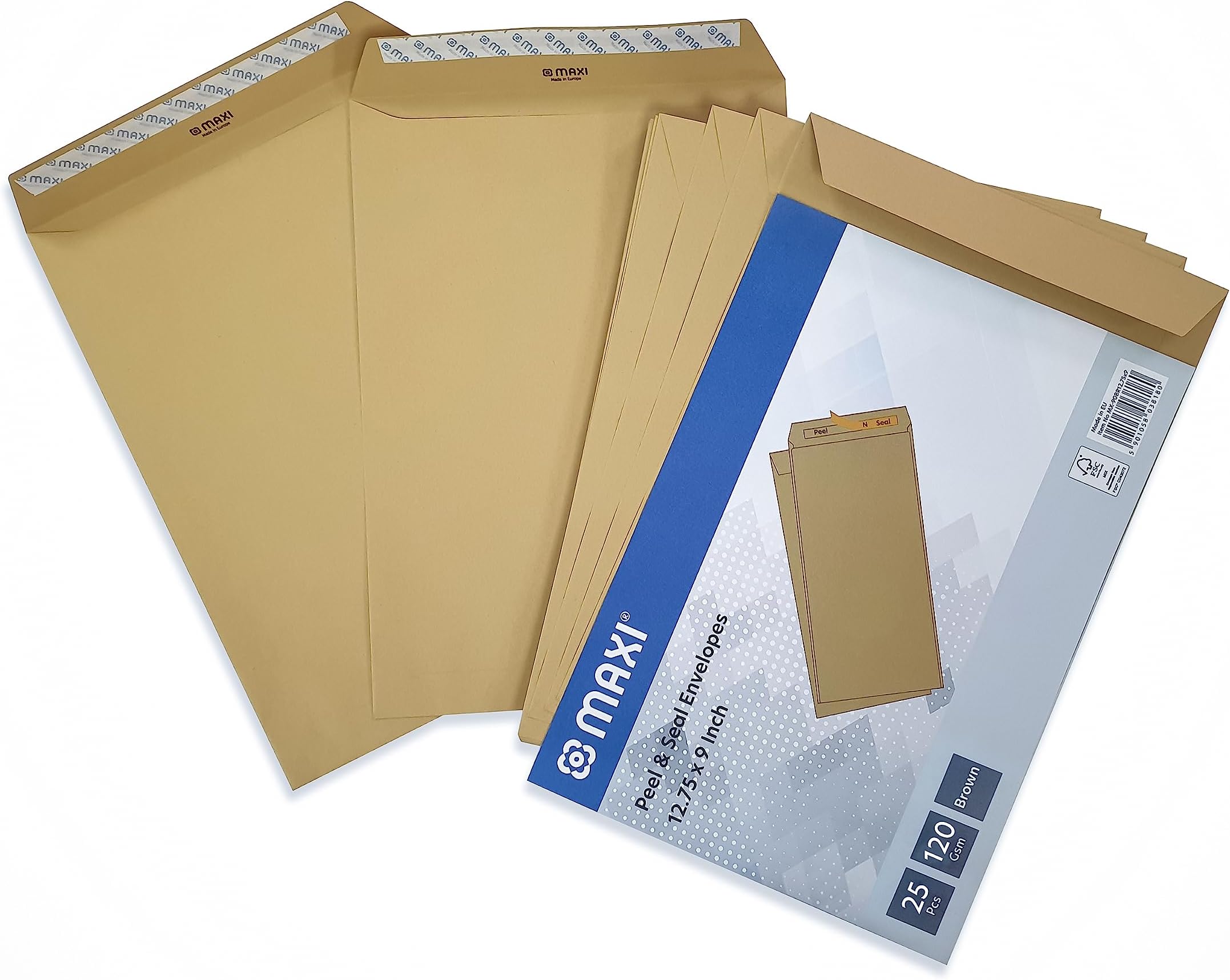 Maxi Brown Envelopes 120Gsm 30.5 cmx25.4 cm Peel & Seal 25pcs in a Pack