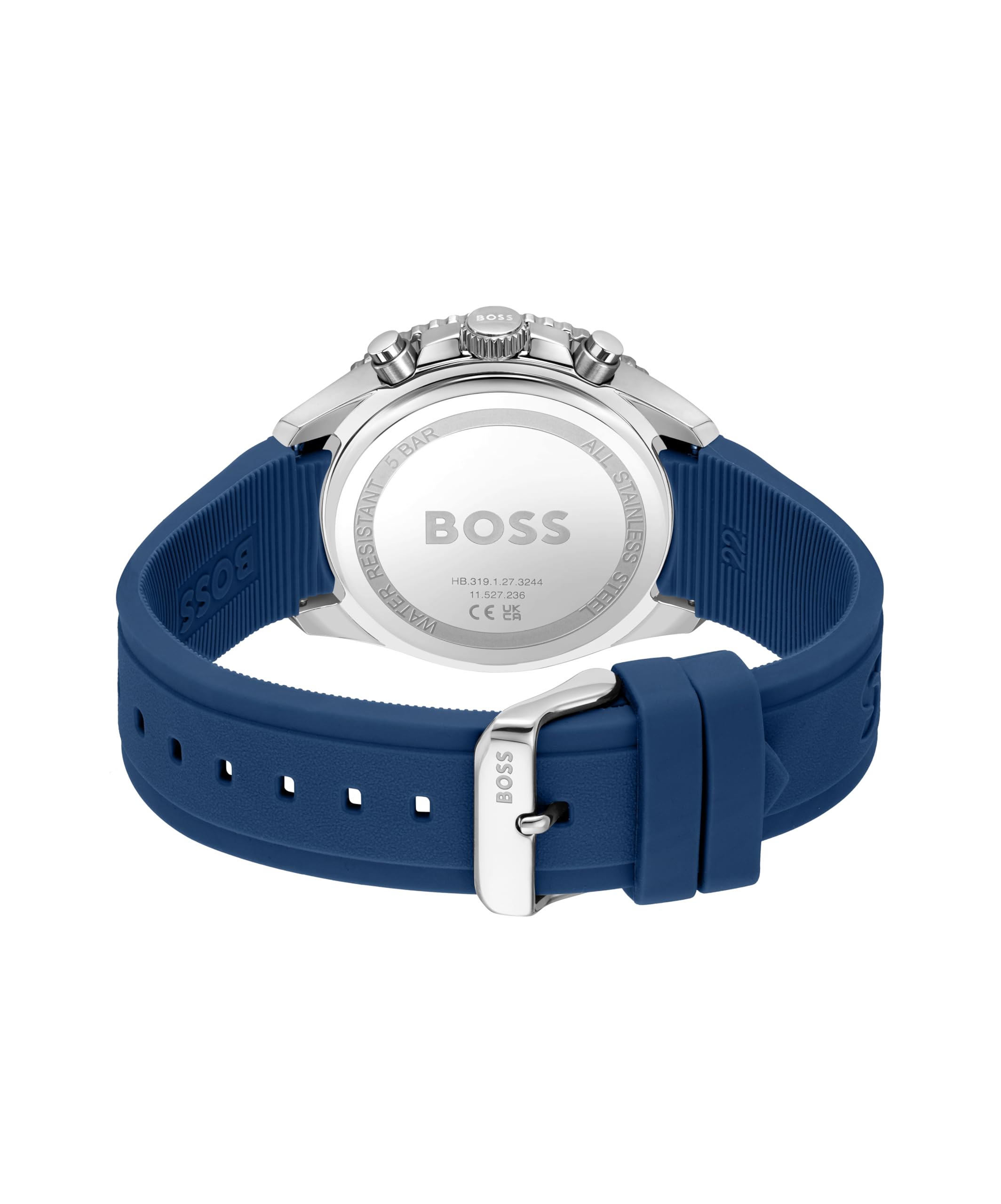 BOSS Chronograf Zegarek Kwarcowy dla Mężczyzn Runner Chrono LE Kolekcja z Niebieską Silikonową Bransoletką - 1514245