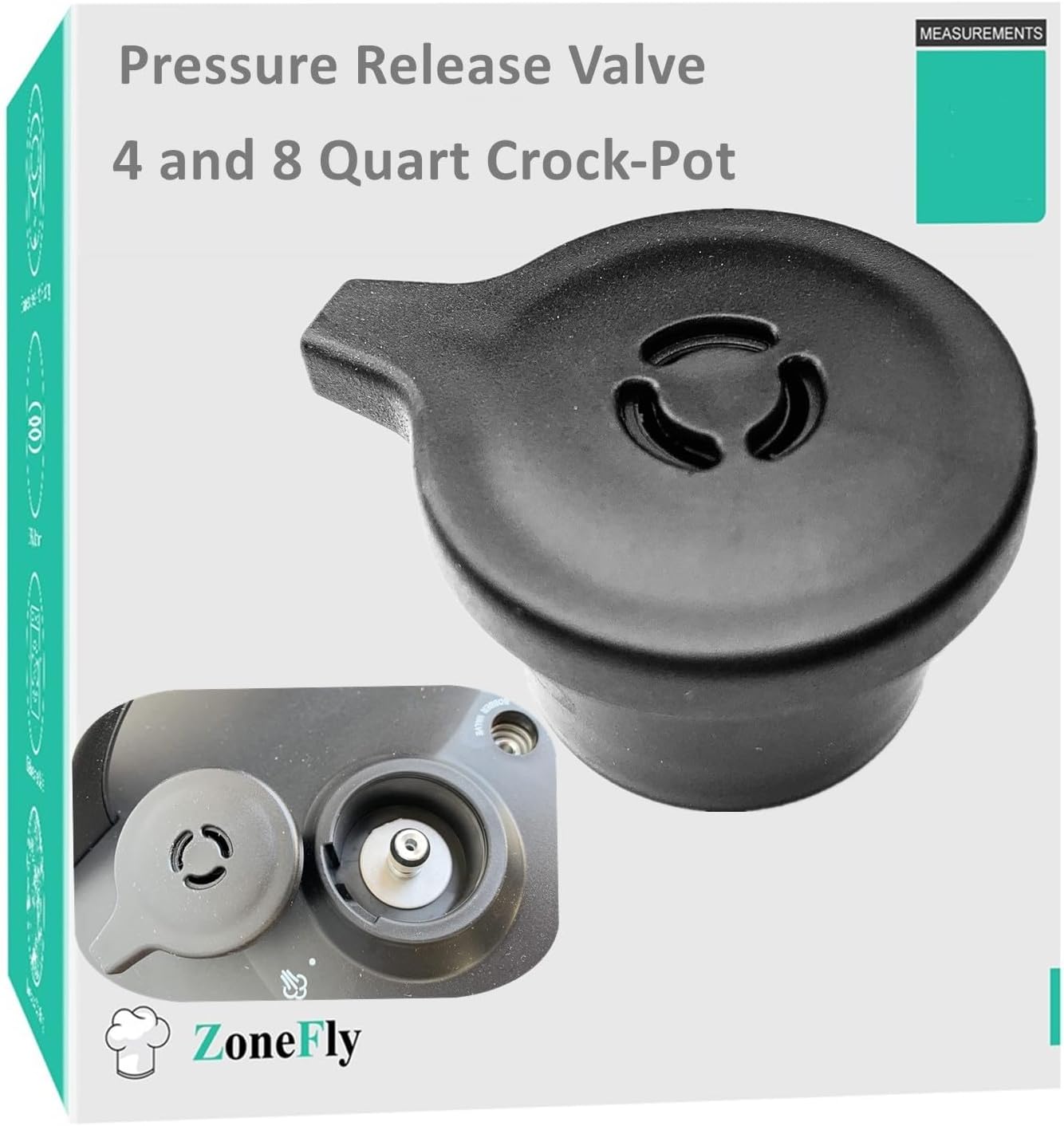 Release Valve (Pressure Release Valve) Works With Selected (Not all) 4 and 8 Quart Crock-Pot Express Crock Multicookers. Will Not Fit 6 & 10 Qt Models