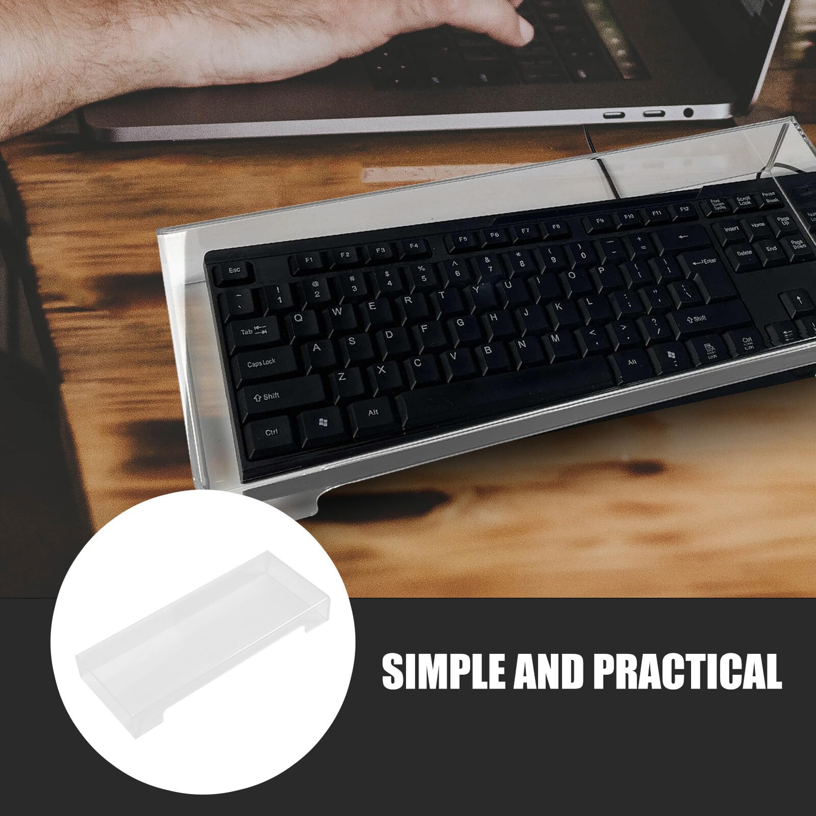 DOITOOL Funda Protectora Transparente para Teclado Acrílico Resistente 104 y 87 Teclas Cubierta Desmontable para Protección contra Polvo y Humedad