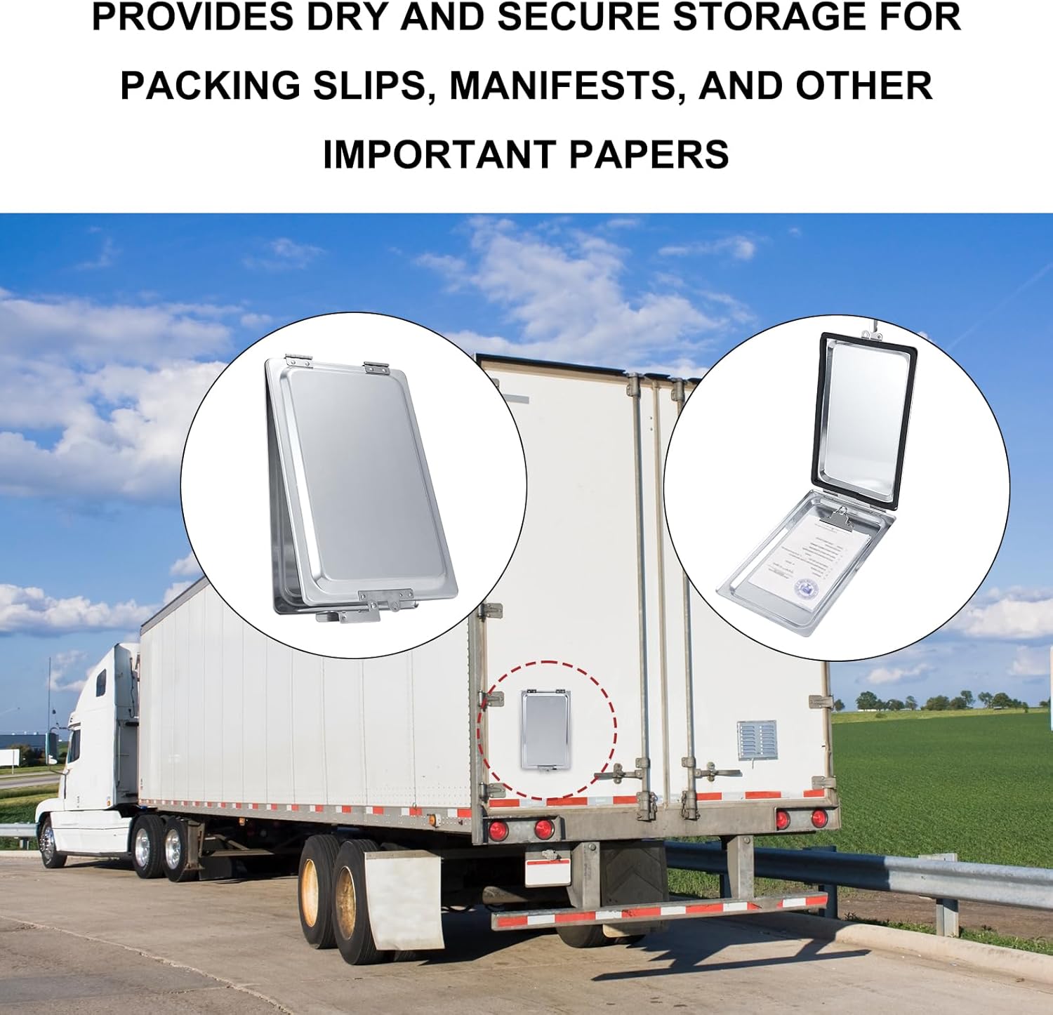 Truck and Trailer Aluminum Manifest Holder Waterproof Box with Stainless Steel Hinges and Latch, Document Holder Kit (2)