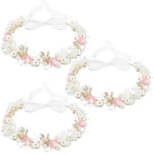 3 piezas de diadema de boda para niña de flores, accesorio para el cabello, corona de flores, diadema de aleación, floral, tiara de diamantes de