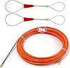 Fish Tape 10m (32.8ft) Cable Puller, Wire Pulling Tool, 4.0mm Retractable Fish Tape for Electrical Cables, Wire Puller, Durable and Smooth Cable Fishing Tool for Electricians (with 2 Guide Springs)